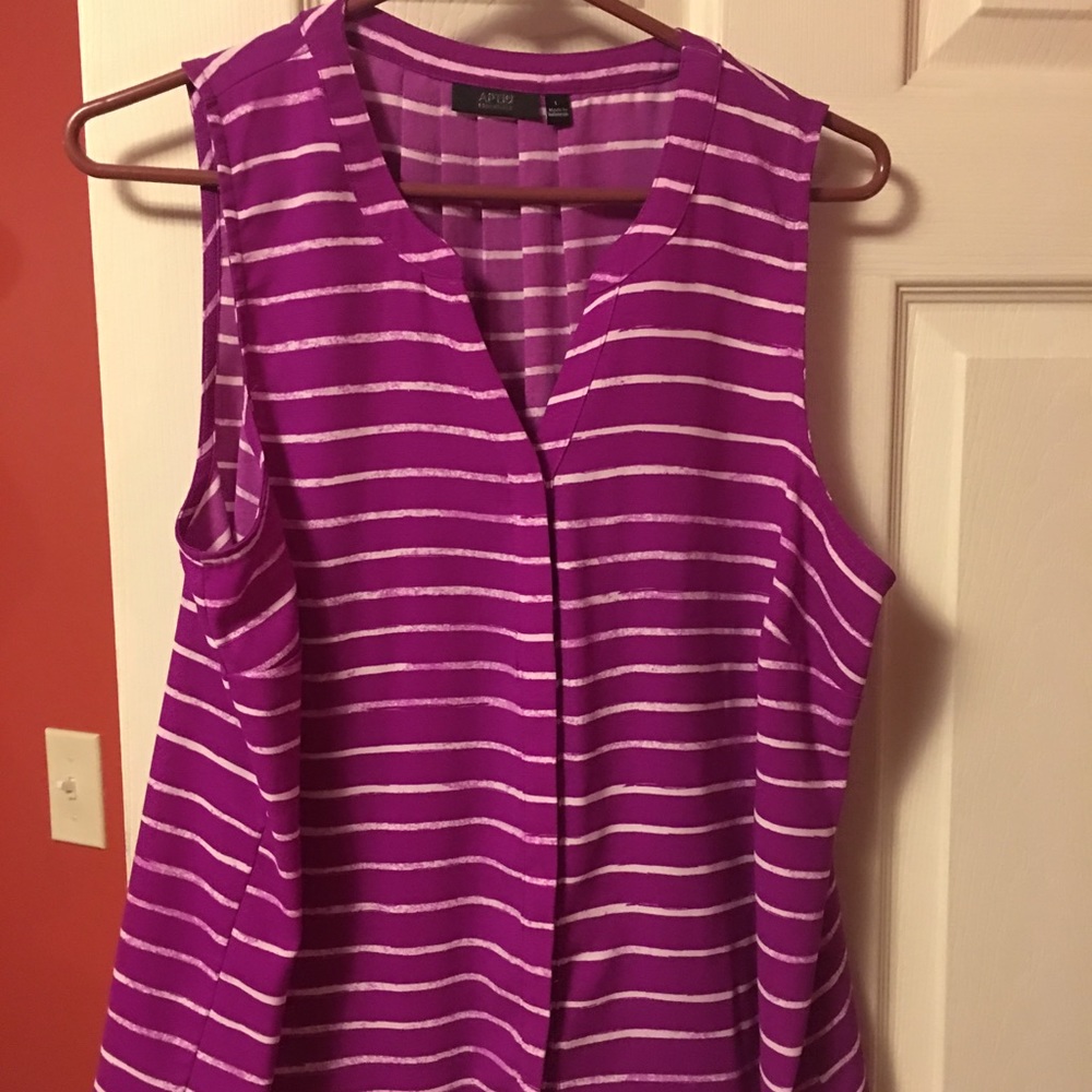 Purple and white striped tank top